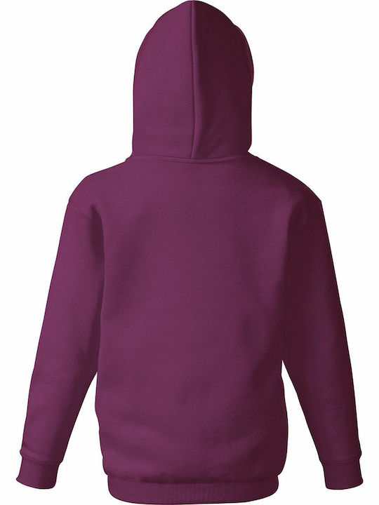 Fruit of the Loom Детски Суичър с Качулка и Джобове Бургундско