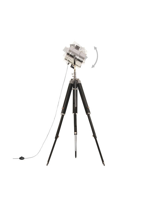 vidaXL Vintage Floor Lamp H165xW21cm. with Socket for Bulb E27 Black