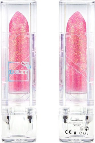 Lukky Cosmetics Toys Lippenstift mit Glitter Kinder-Make-up (Verschiedene Designs) 1Stück