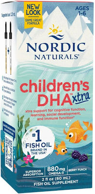 Nordic Naturals Children's DHA Xtra Ulei de pește Potrivit pentru copii 880mg 60ml Afine