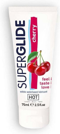 HOT Superglide Edible Water Based Lubricant Gel-Schmiermittel Kirsche 75ml