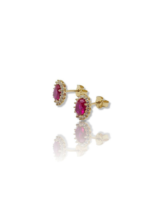 Mentzos Earrings made of Gold 14K with Stones