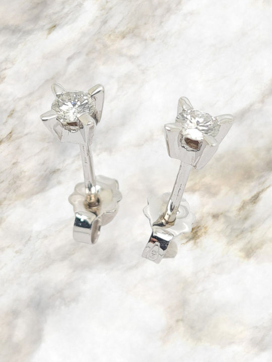 Mentzos Ohrringe aus White Gold mit Diamant