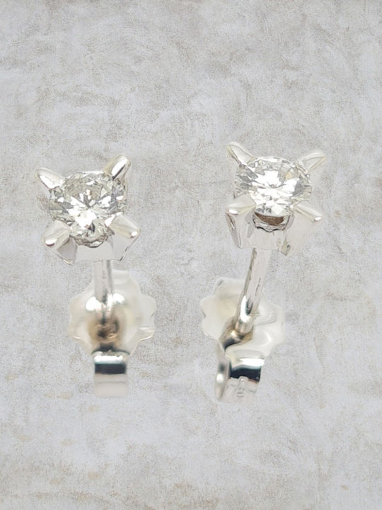 Mentzos Ohrringe aus White Gold mit Diamant