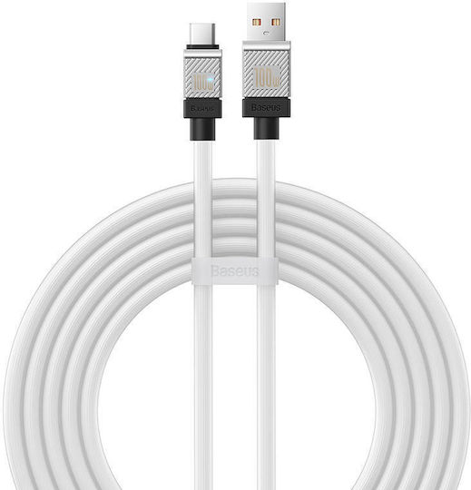 Baseus CoolPlay USB 2.0 Cable USB-C male - USB-A 100W PD Λευκό 2m CAKW000702