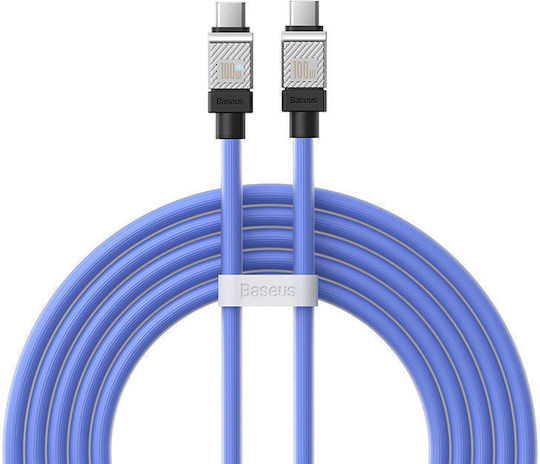 Baseus CoolPlay USB 2.0 Cable USB-C male - USB-C 100W Blue 2m (CAKW000303)