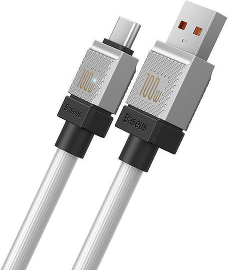 Baseus CoolPlay USB 2.0 Cable USB-C male - USB-A 100W PD Λευκό 2m CAKW000702