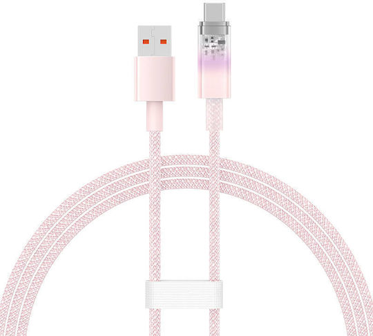 Baseus Explorer USB 2.0 Cable USB-C male - USB-A 100W PD Ροζ 1m CATS010404