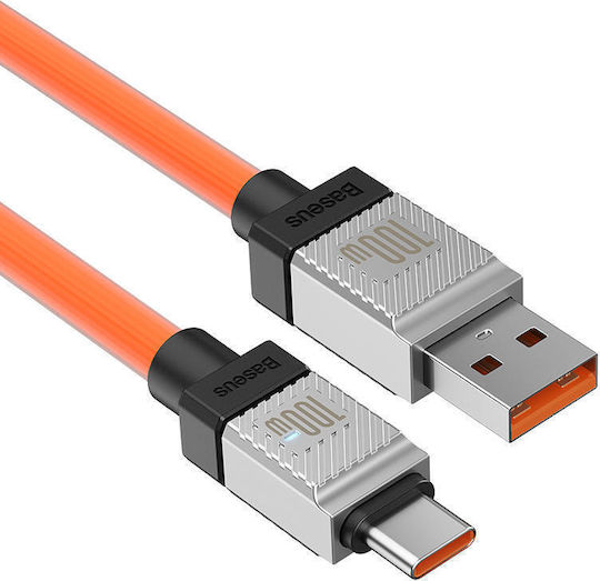Baseus CoolPlay USB 2.0 Cable USB-C Male - USB-A 100W PD Orange 1m