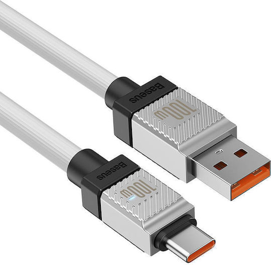 Baseus CoolPlay USB 2.0 Cable USB-C Male - USB-A 100W PD White 1m
