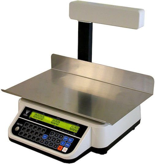 Digi Systems DS-782P Electronic Retail Scale with Column with Weighing Capacity of 30kg and Division 0.5gr