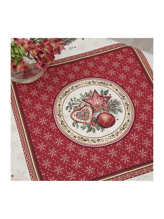 Ornament de Crăciun Față de masă Pătrat Material textil Roșu M100xL100cm 1buc