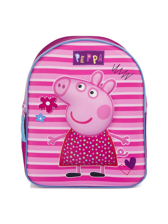 Peppa Pig Σχολική Τσάντα Πλάτης Νηπιαγωγείου Φούξια