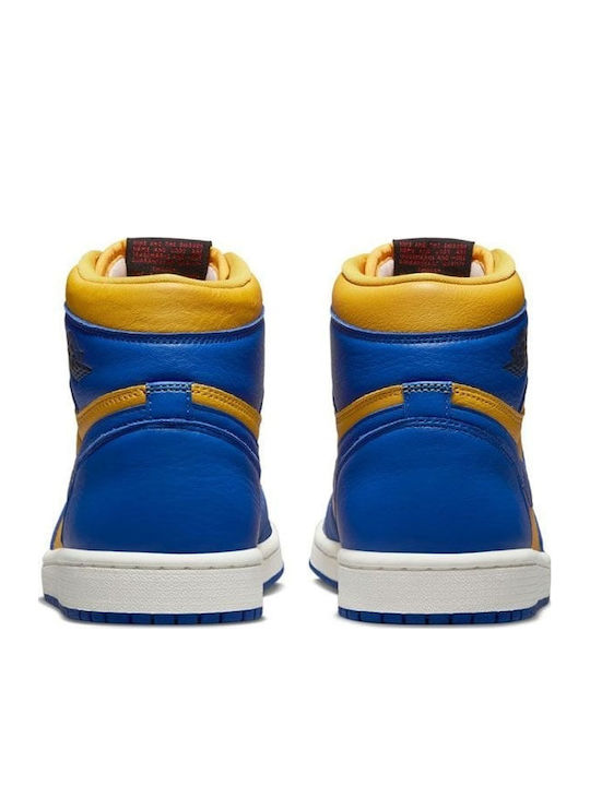 Air  1 Retro High OG Adidași tip Botine Pentru Femei Varsity Maize / Game Royal / Sail / Black / Fire Red