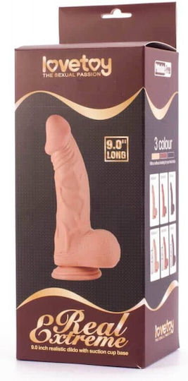 Lovetoy Glass Dildo with Balls and Suction Cup Flesh 23cm