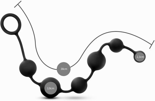 Blush Anal Adventures Platinum Silicone Anal Beads Πρωκτικές Μπίλιες Large Μαύρες 40.6cm