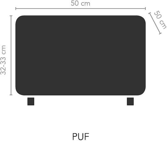 Mc Decor Akari Elastische Abdeckung Hocker Hellgrau Offen 50x50cm