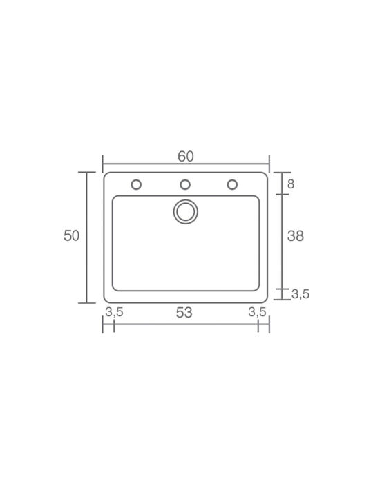 Sanitec Classic Undermount Sink Synthetic Granite W60xD50cm Granite Green