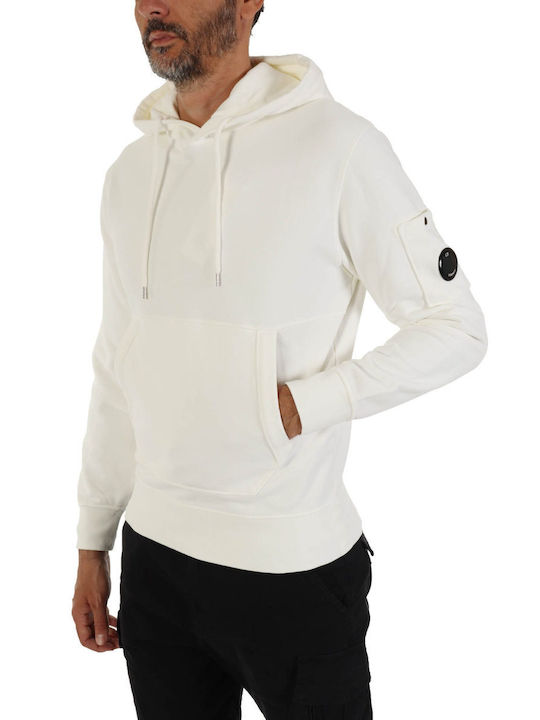 C.P Company Herren Sweatshirt mit Kapuze Weiß