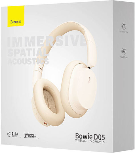 Baseus Bowie D05 Wireless / Wired Over Ear Headphones with 70 hours of Operation Creamy White