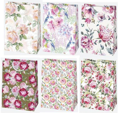 Next Floral Mix Paper Bag for Gift 23x11x32cm. 10pcs (Various Colors/Designs)