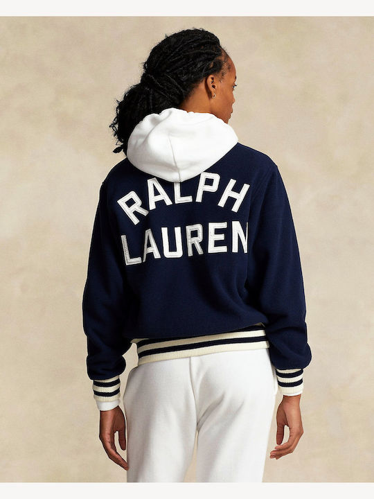 Ralph Lauren Κοντό Γυναικείο Bomber Jacket Διπλής Όψης Μπλε