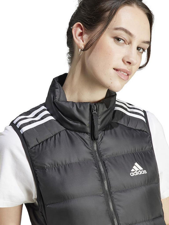 Essentials 3-Stripes Light Down Women's for Hiking Short Puffer Jacket for Spring or Autumn Black