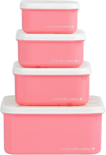 A Little Lovely Company Ice-cream Plastic Kids' Lunch Set Pink