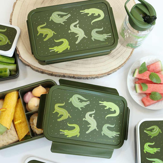 A Little Lovely Company Crocodiles Plastic Kids' Food Container Green