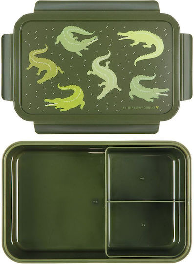 A Little Lovely Company Crocodiles Plastic Kids' Food Container Green