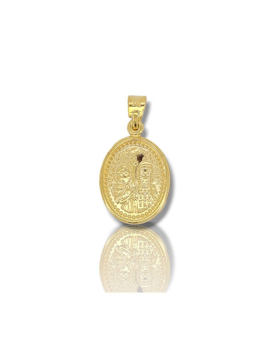 Mentzos Charm Amulet Constantine from Gold 9 K