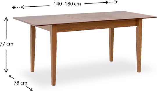 Adare Erweiterbarer Esstisch mit 4 Stühlen 140(+40)×78cm
