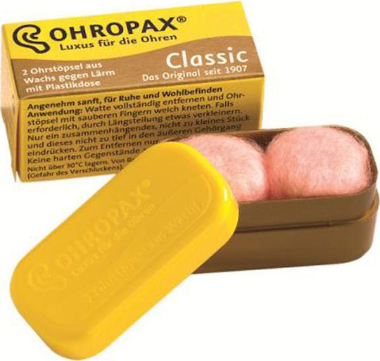 Ohropax Classic Wax Earplugs in Pink Colour 2 Pieces