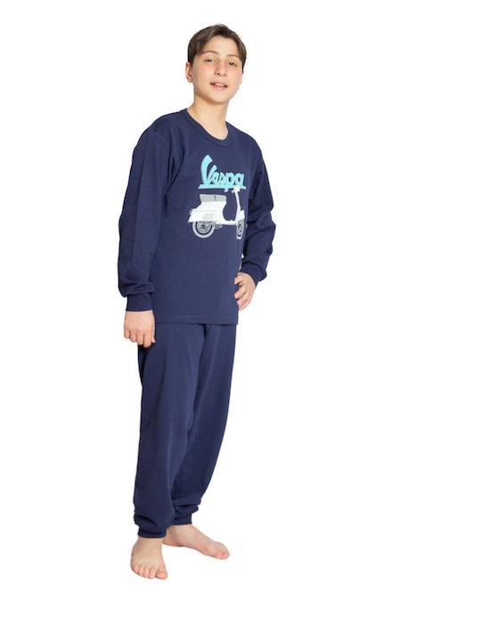 Nina Club Παιδική Πιτζάμα Χειμωνιάτικη Navy Μπλε