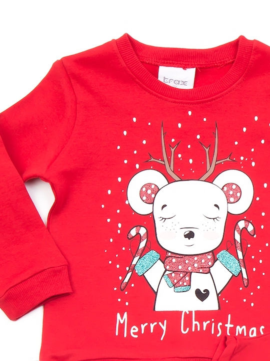 Trax Set Top & Bottom Kids Winter Cotton Pyjamas Red