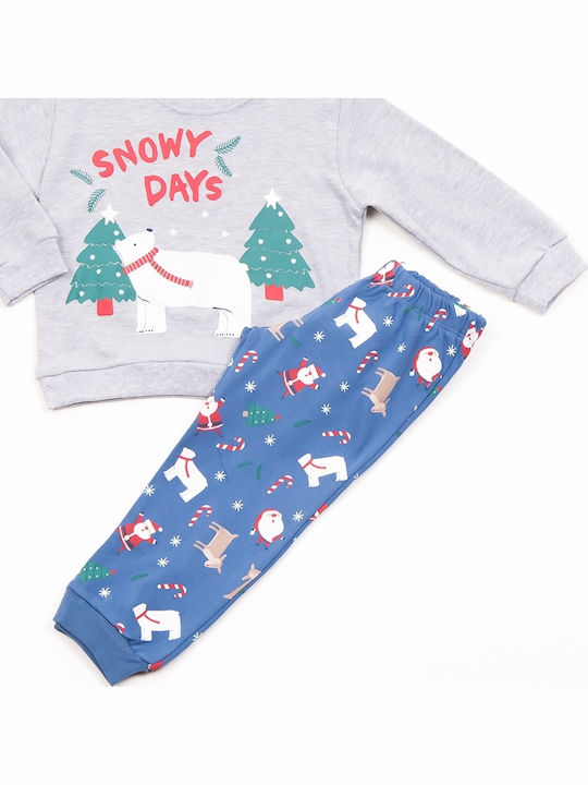 Trax Kinder Schlafanzug Winterlich Gray