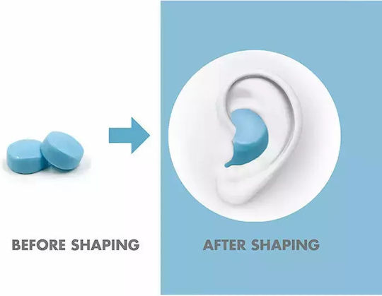 Haspro Moldable Silicone Earplugs for Swimming in Blue Color EPUM2003 12 Pieces