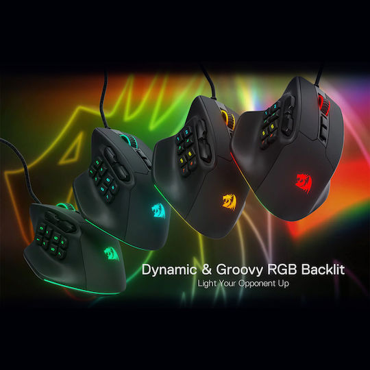 Redragon Aatrox M811 RGB Gaming Ποντίκι 12400 DPI Μαύρο