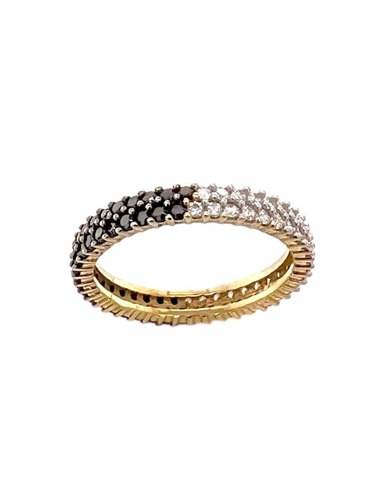 Xryseio Women's Gold Eternity Ring with Zircon 14K