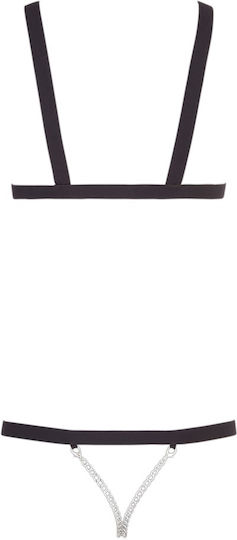 You2Toys Strap Body mit Kette Leder- und Latex-Outfit Schwarz