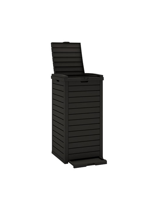 vidaXL vidaXL Plastic Waste Bin Black 118L