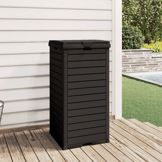 vidaXL Κάδος Απορριμμάτων Πλαστικός Μαύρος 118lt