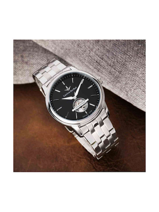 Ανδρικό Ρολόι 42mm Αυτόματο με Ασημί Ατσάλινο Μπρασελέ