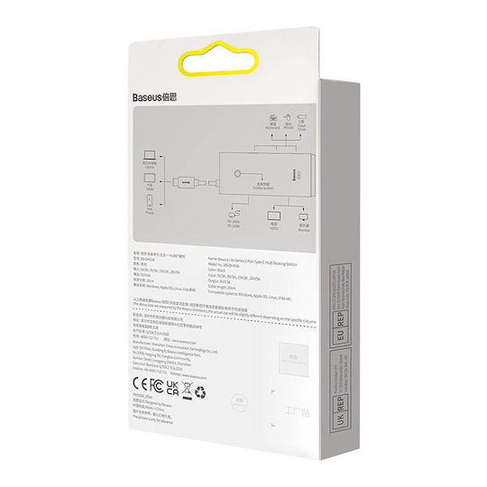 Baseus Lite USB-C Docking Station με HDMI 4K PD Μαύρο