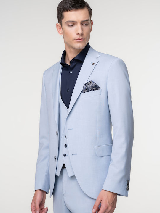 Fragosto Men's Suit Light Blue