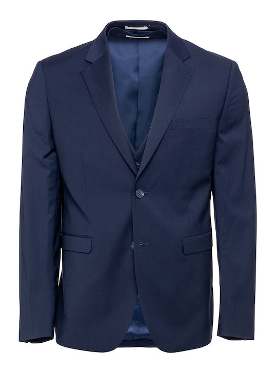 Italian Job Men's Suit with Vest Blue