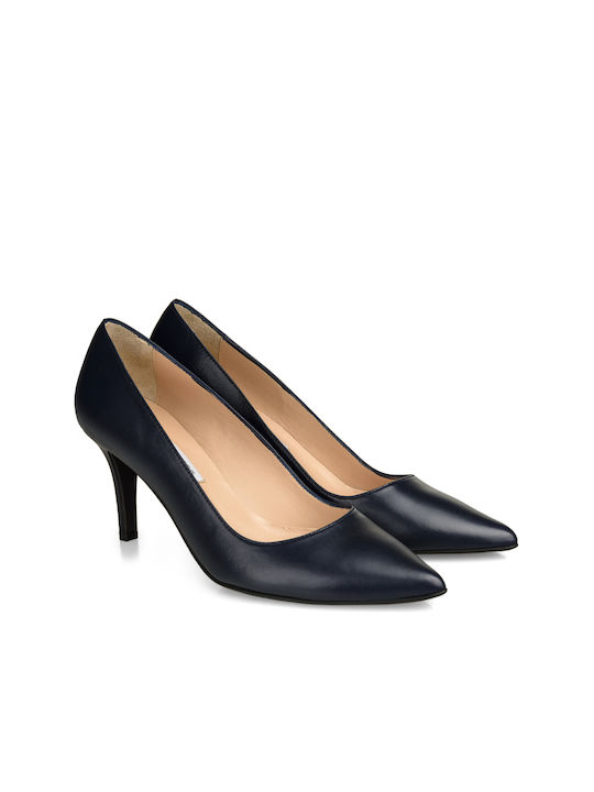 Sagiakos Leather Pointed Toe Blue Heels