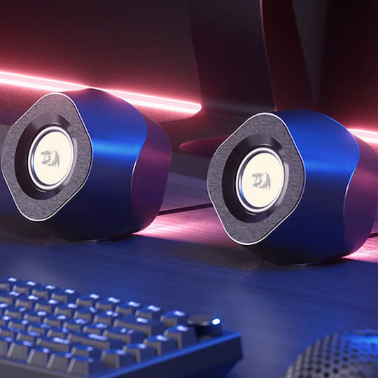 Redragon Kaidas GS590 Ασύρματα Ηχεία Υπολογιστή 2.0 με RGB Φωτισμό και Ισχύ 3W Μαύρα