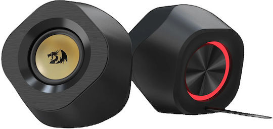 Redragon Kaidas GS590 Ασύρματα Ηχεία Υπολογιστή 2.0 με RGB Φωτισμό και Ισχύ 3W Μαύρα