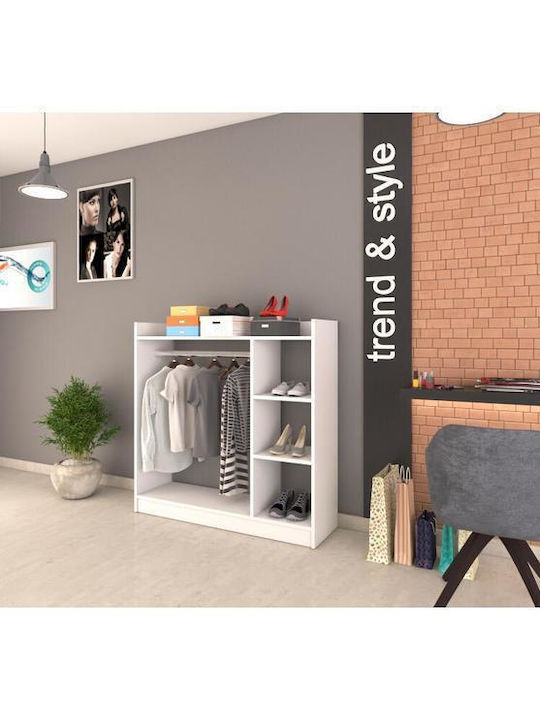 ArteLibre Zola Floor Garment Rack made of Metal White 123.6x35x120cm